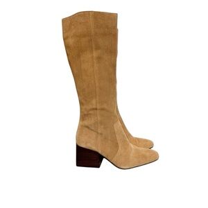 Blondo Tan Suede Knee-High Block Heel Boots
